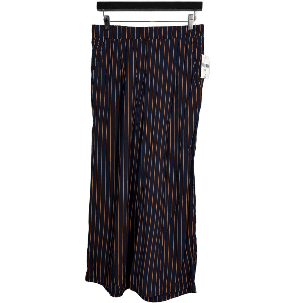 NEW! F21 Forever 21 Elastic Waist Ankle Pant Harem Stripe Loose Fit Casual - L